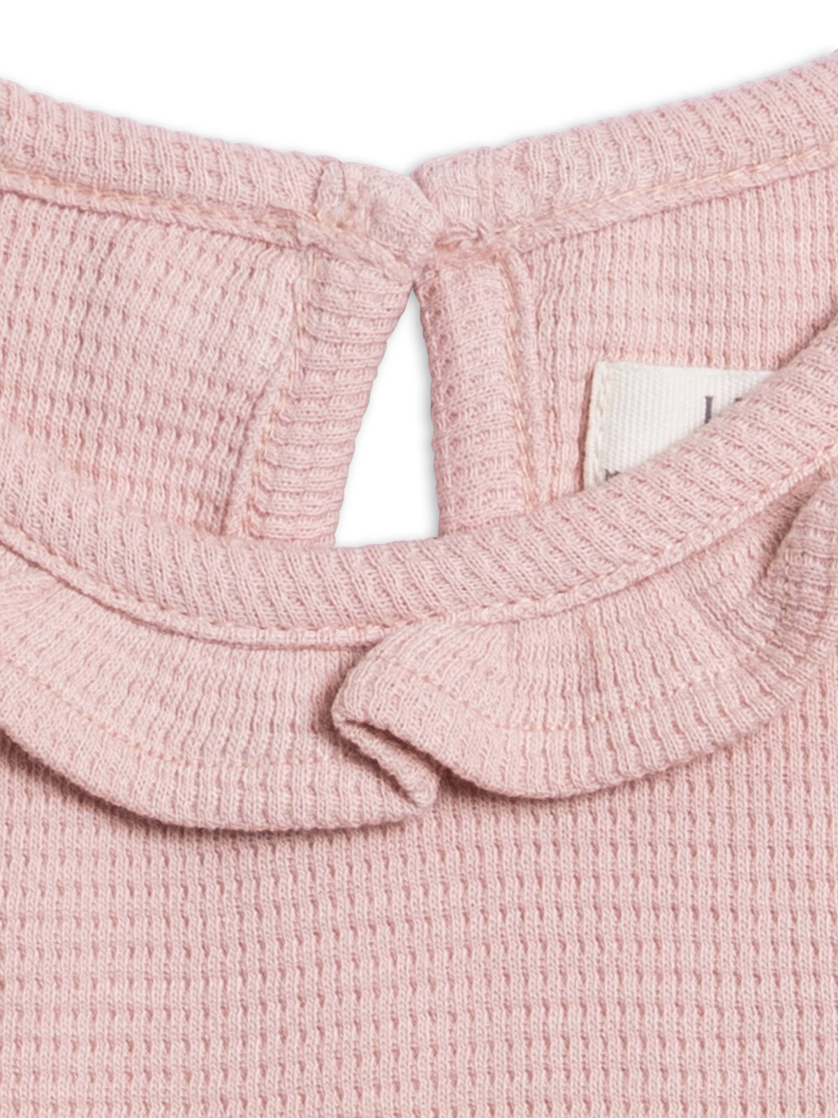 Mae Waffle Knit Ruffle Bodysuit - Petal Pink