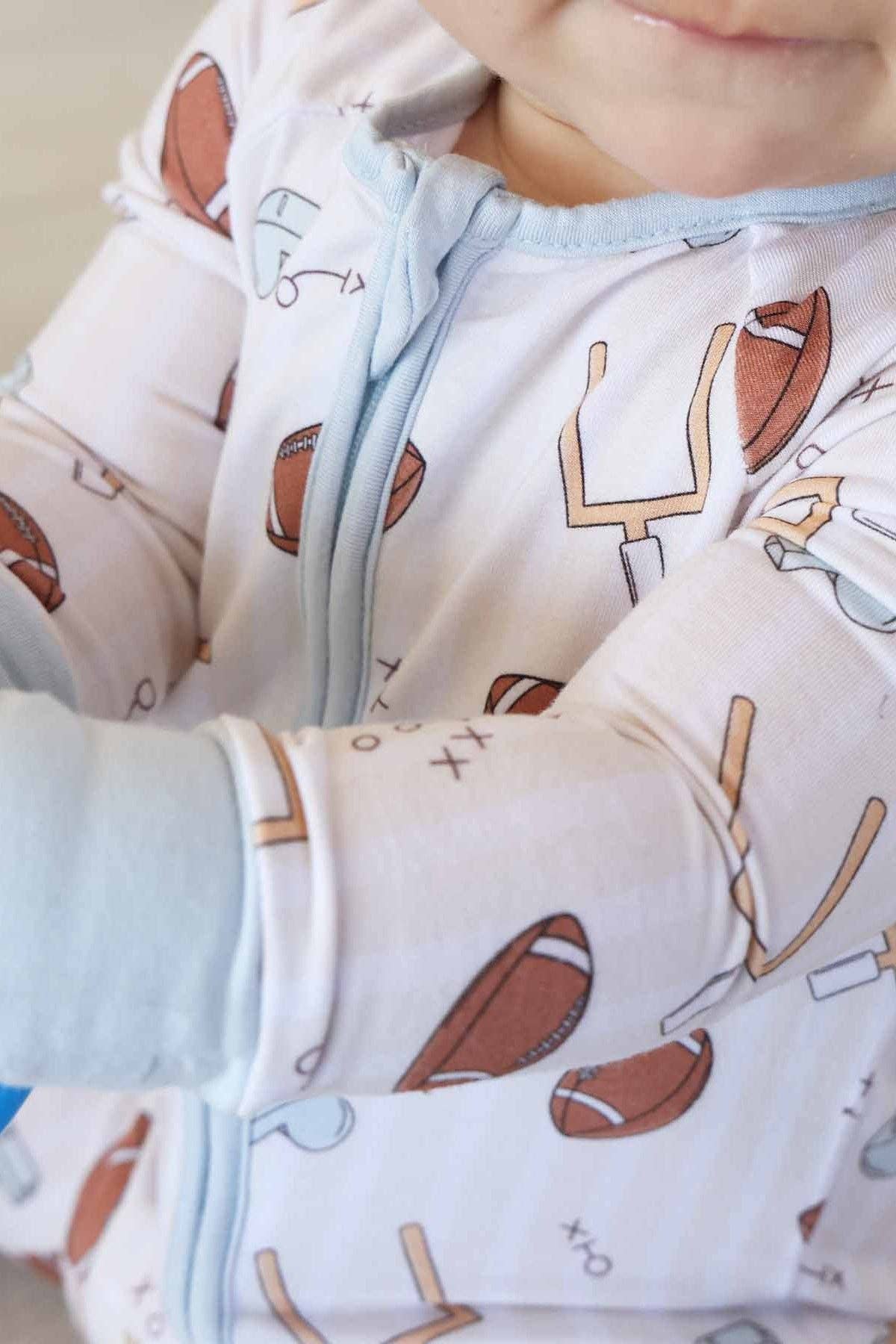 Tiny Touchdowns Convertible Zip Romper | Neutral: 18-24 months
