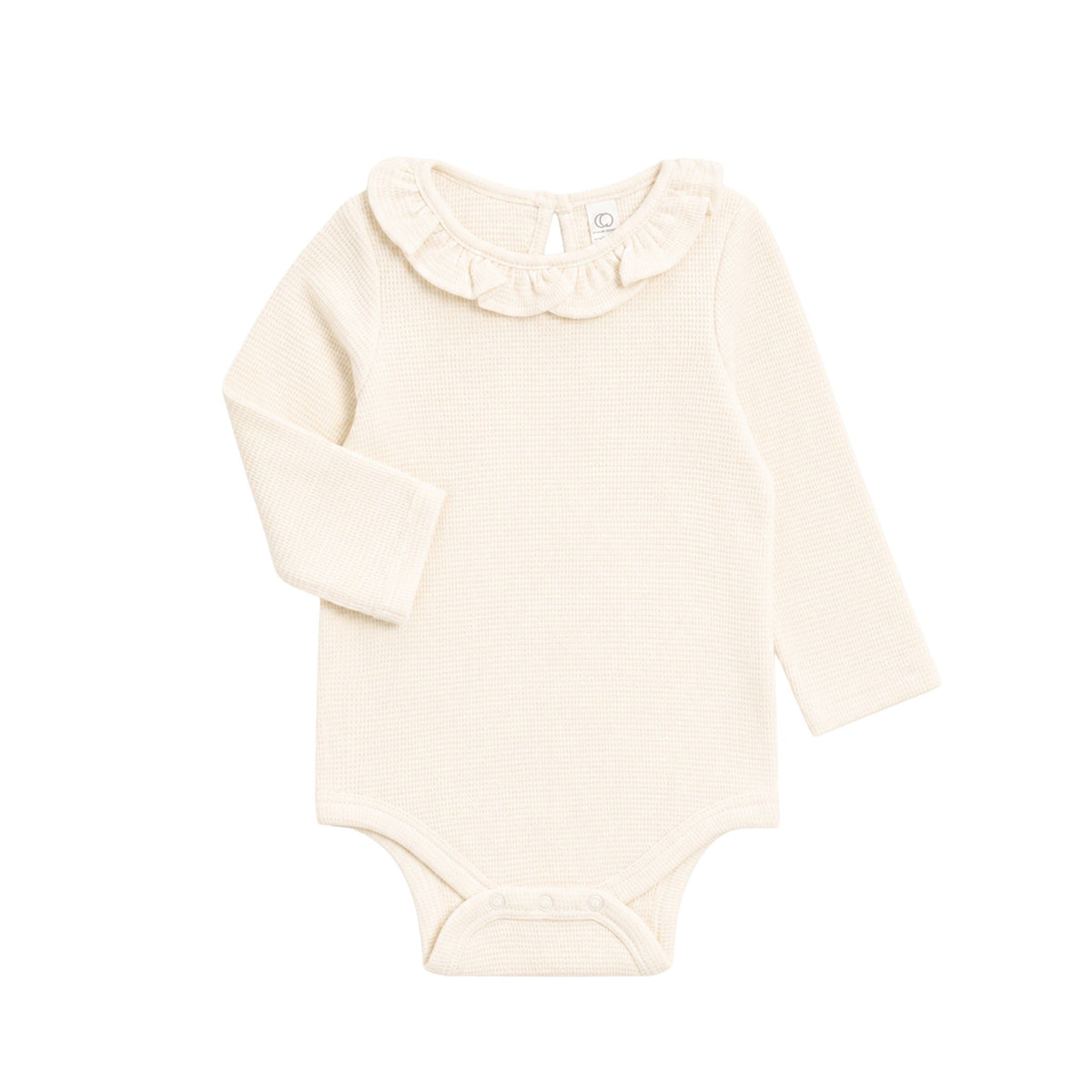 Mae Waffle Knit Ruffle Bodysuit - Ivory
