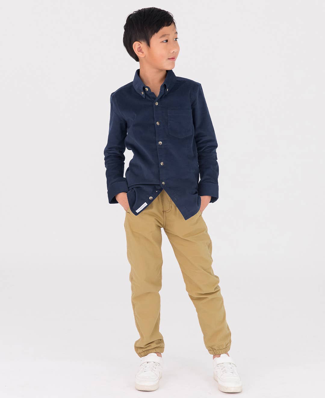 Boys Dark Khaki Jogger Pants: 6-12m