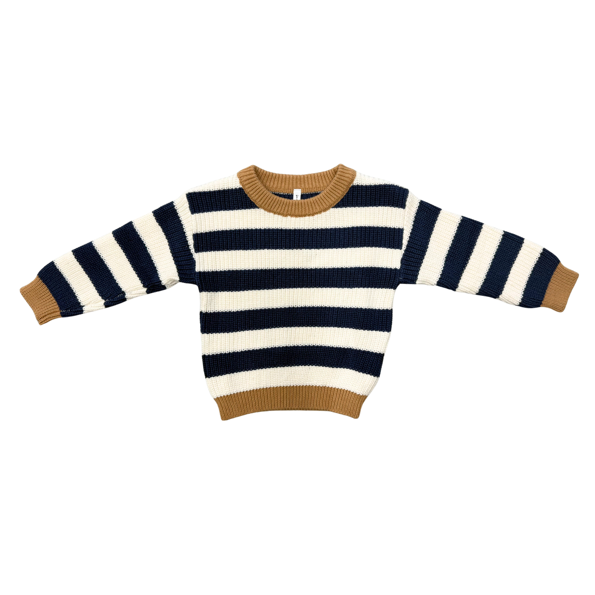 Babysprouts Knit Sweater: Charcoal Bronze Stripe