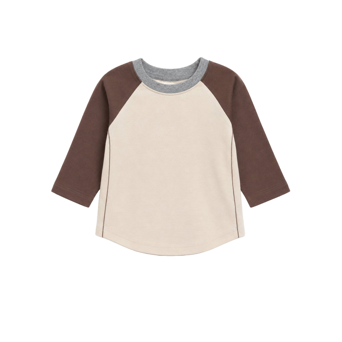 Louie Baseball Tee - Ivory/Chestnut