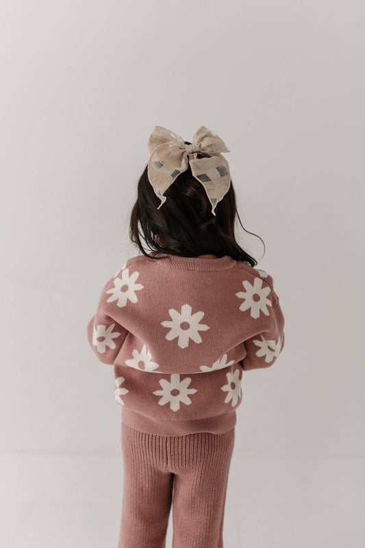 Babysprouts Knit Sweater: Rose Daisies