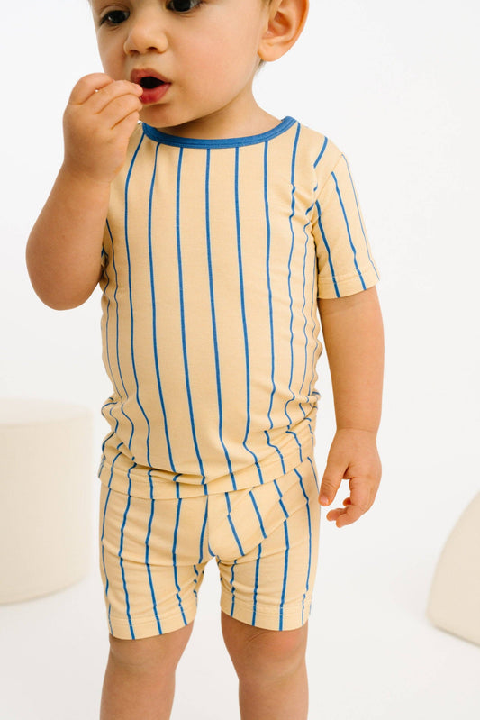 Vintage Stripe Bamboo Shorts Set