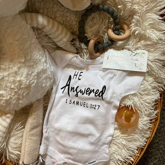 He Answered Pregnancy Announcement Onesie: NEWBORN
