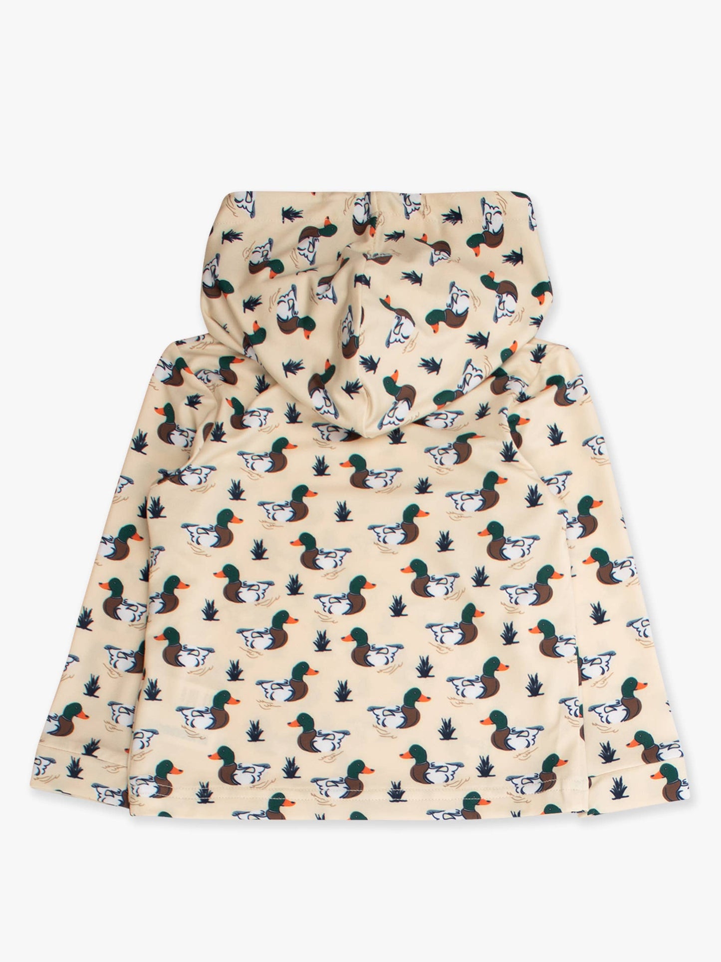 Boys Mallard Marsh Duck Performance Hooded Shirt: Off-White
