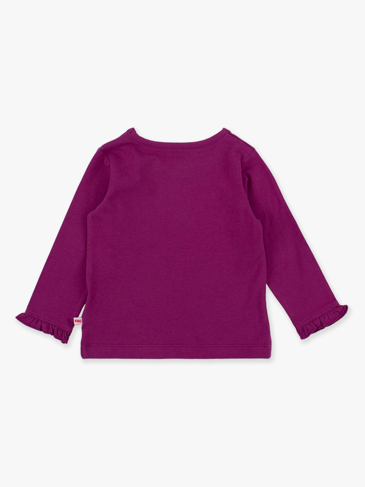 Girls Plum Tart Knit Long Sleeve Ruffle Sleeve Top