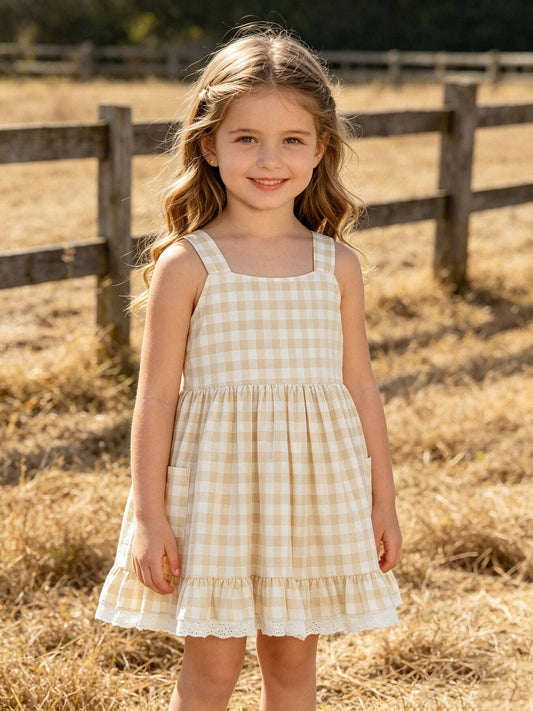 Plaid Girl Dress With Pocket