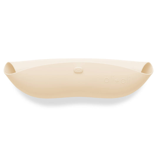 Silicone Baby Bib Roll Up & Stay Closed - (Sand)