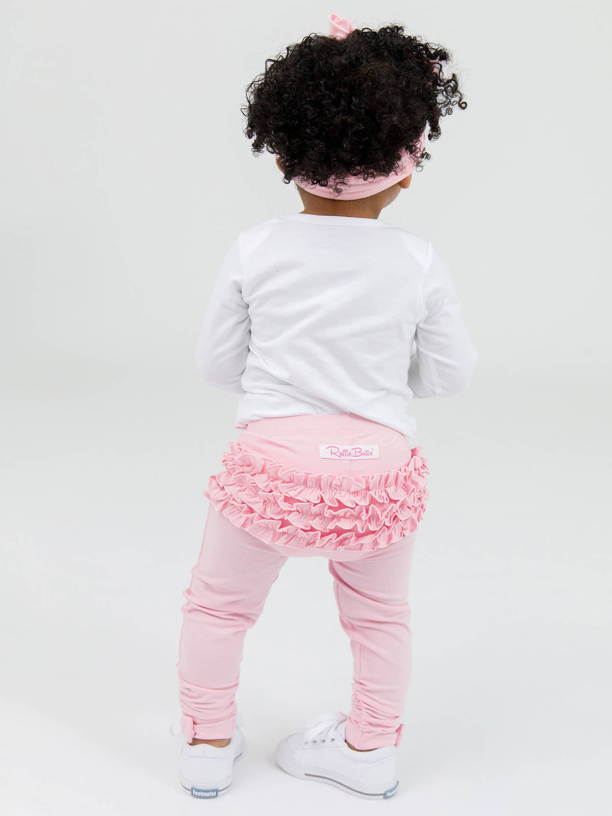 Baby Girls White Knit Long Sleeve Ruffle Bodysuit