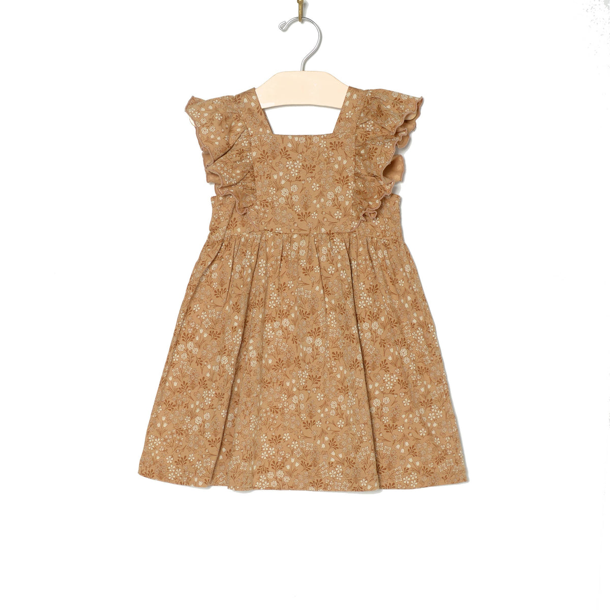 Girl Flutter Tank Dress- Golden Garden