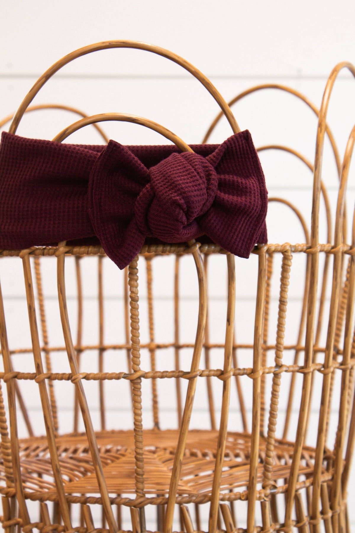 Maroon Waffle Knit + Tie on Headwrap : Baby (0-3months)