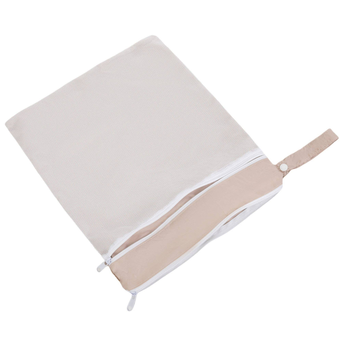 Dual-Compartment Wet/Dry Bag with Mesh Pocket (Taupe)