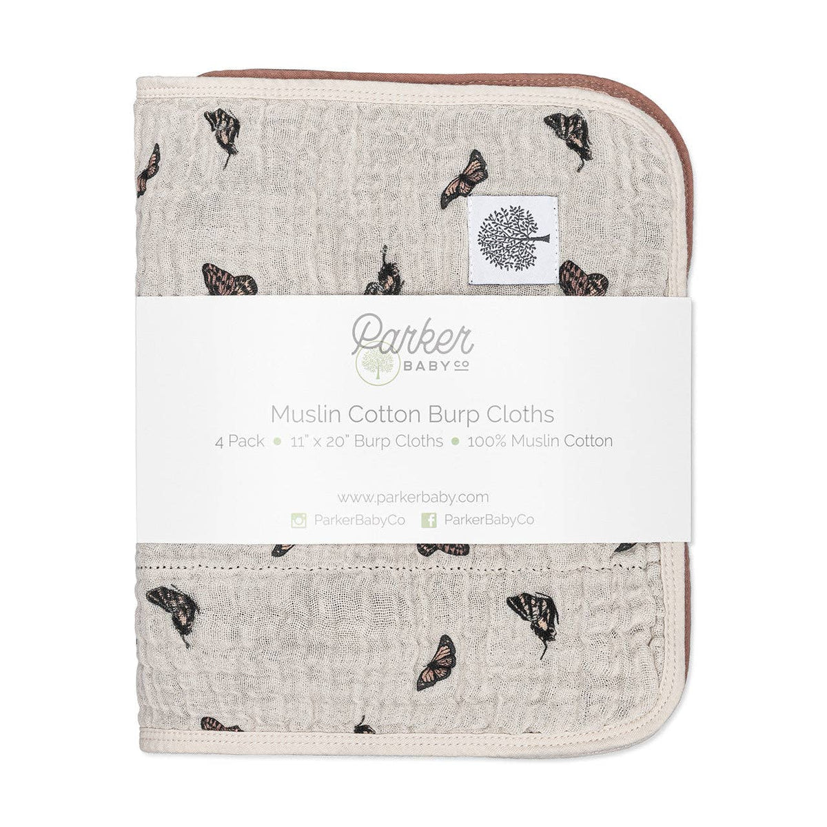 Butterfly Set - Muslin Burp Cloths (4 Pack): Butterfly - Burp Cloths
