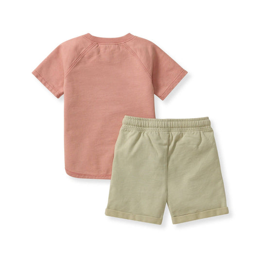 Acid Wash Pocket Tee & Shorts Set