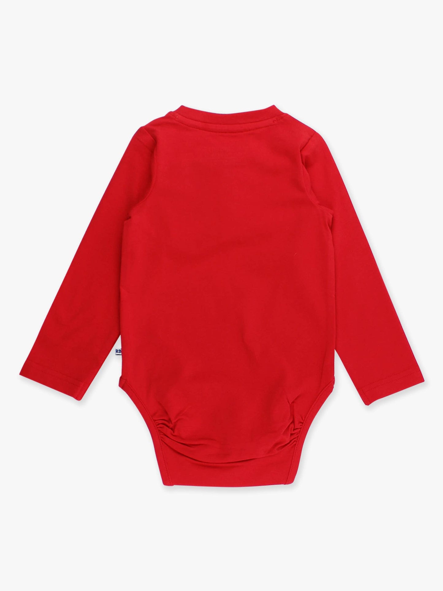 Baby Boys Red Knit Long Sleeve 2-Button Henley Bodysuit: Red