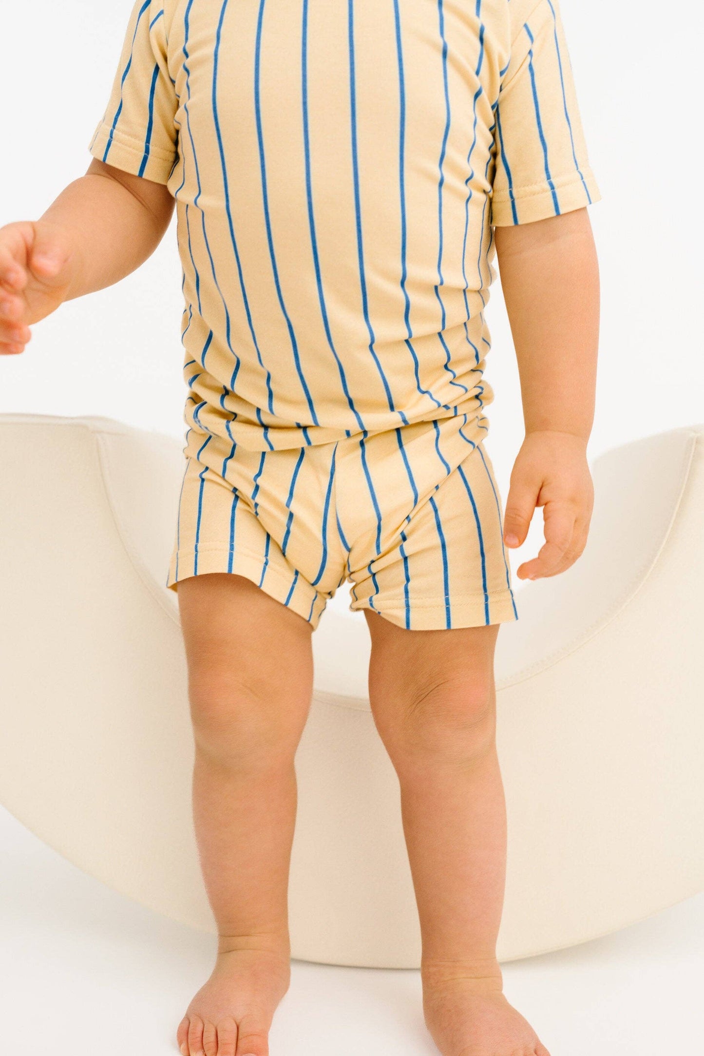 Vintage Stripe Bamboo Shorts Set: 18-24M