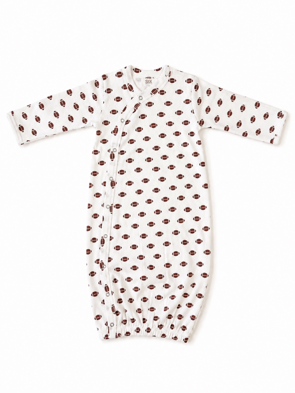 Football / Organic Pointelle Gown: 0 - 3 mo.