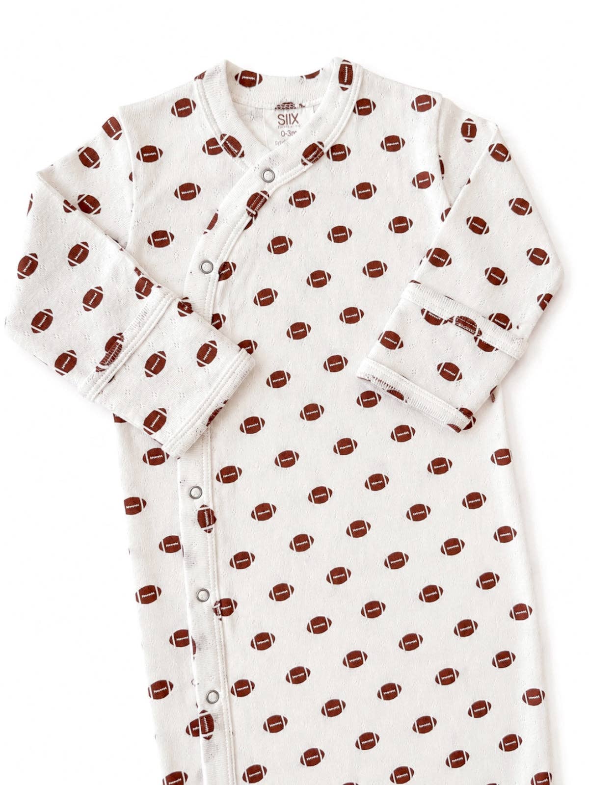 Football / Organic Pointelle Gown: 0 - 3 mo.