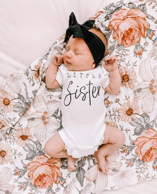 Little Sister Pregnancy & Gender Reveal Onesie: 3-6 MONTHS