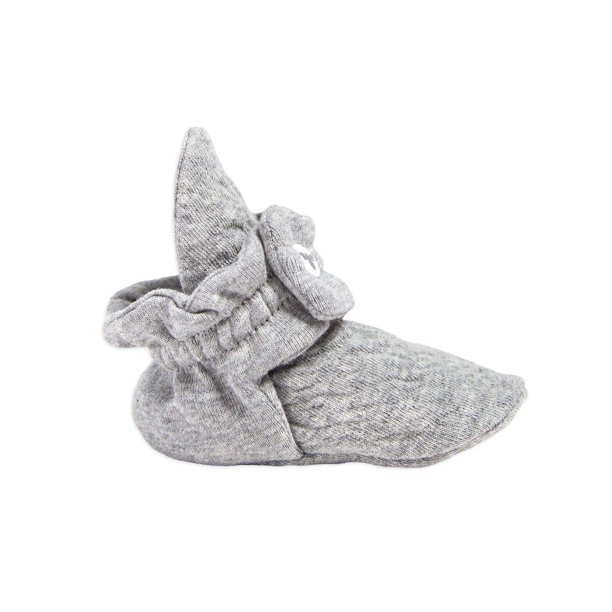 Quilted Bee Organic Cotton Baby Booties: Heather Grey / 3-6 Months