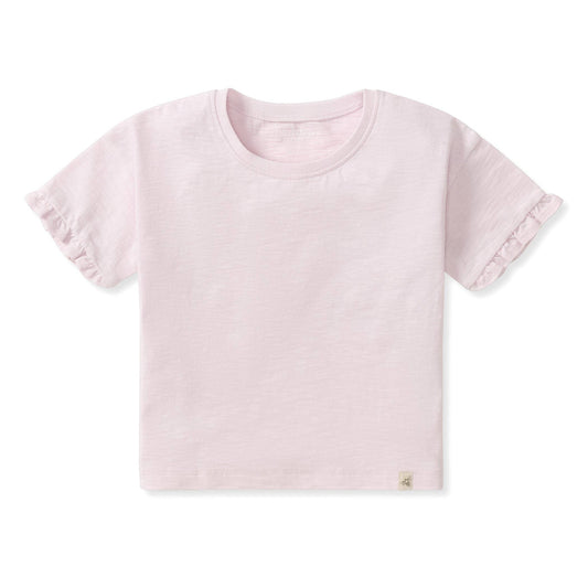 Drop Shoulder Ruffle T-Shirt