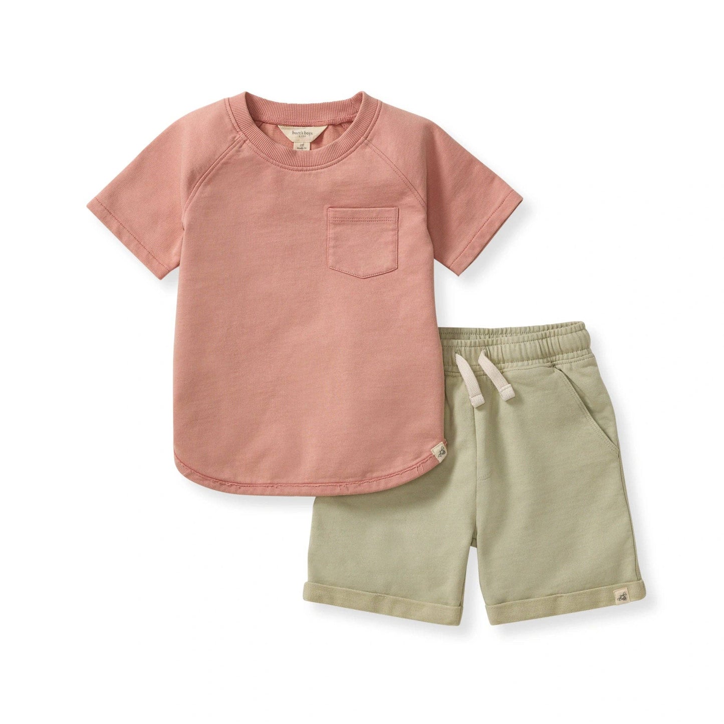 Acid Wash Pocket Tee & Shorts Set: 0-3M