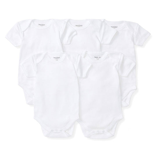 Bee Essentials Organic Short Sleeve Baby Bodysuit 5 Pack: Cloud