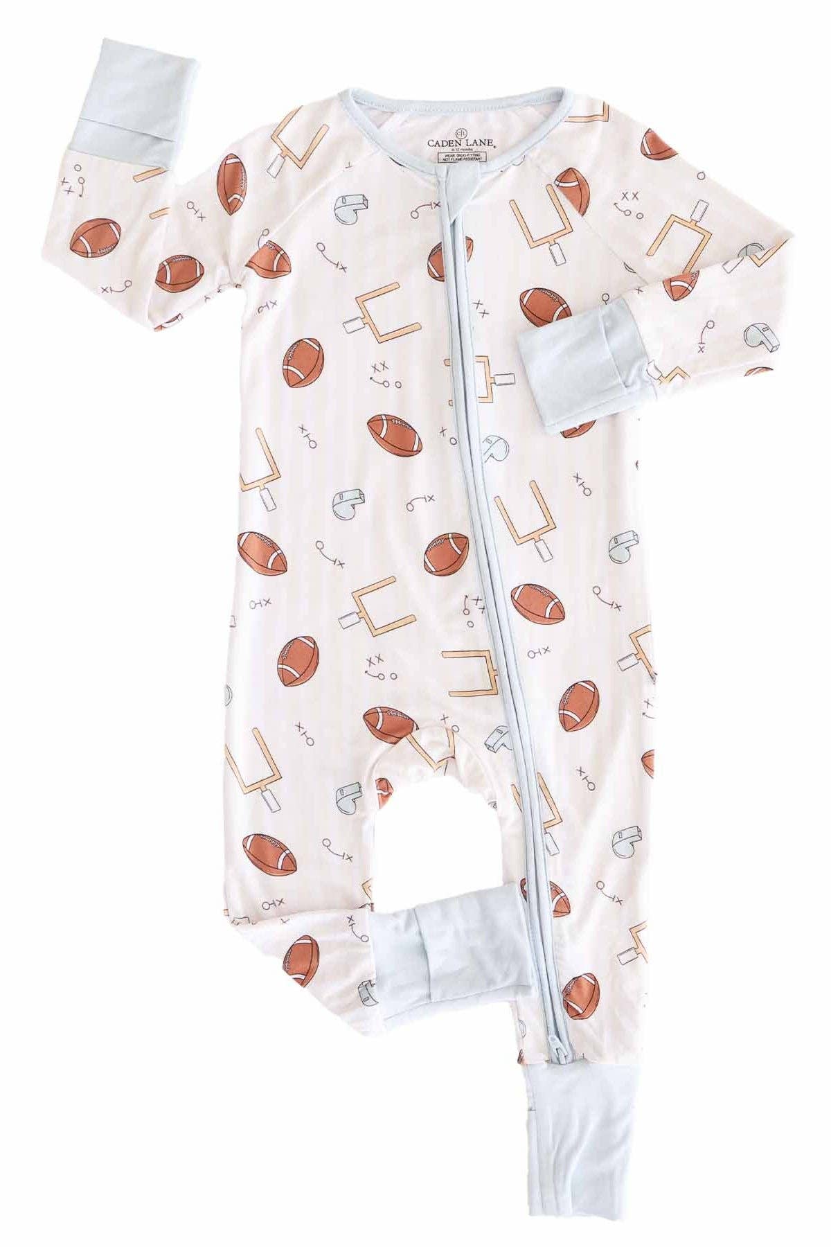 Tiny Touchdowns Convertible Zip Romper | Neutral: 18-24 months