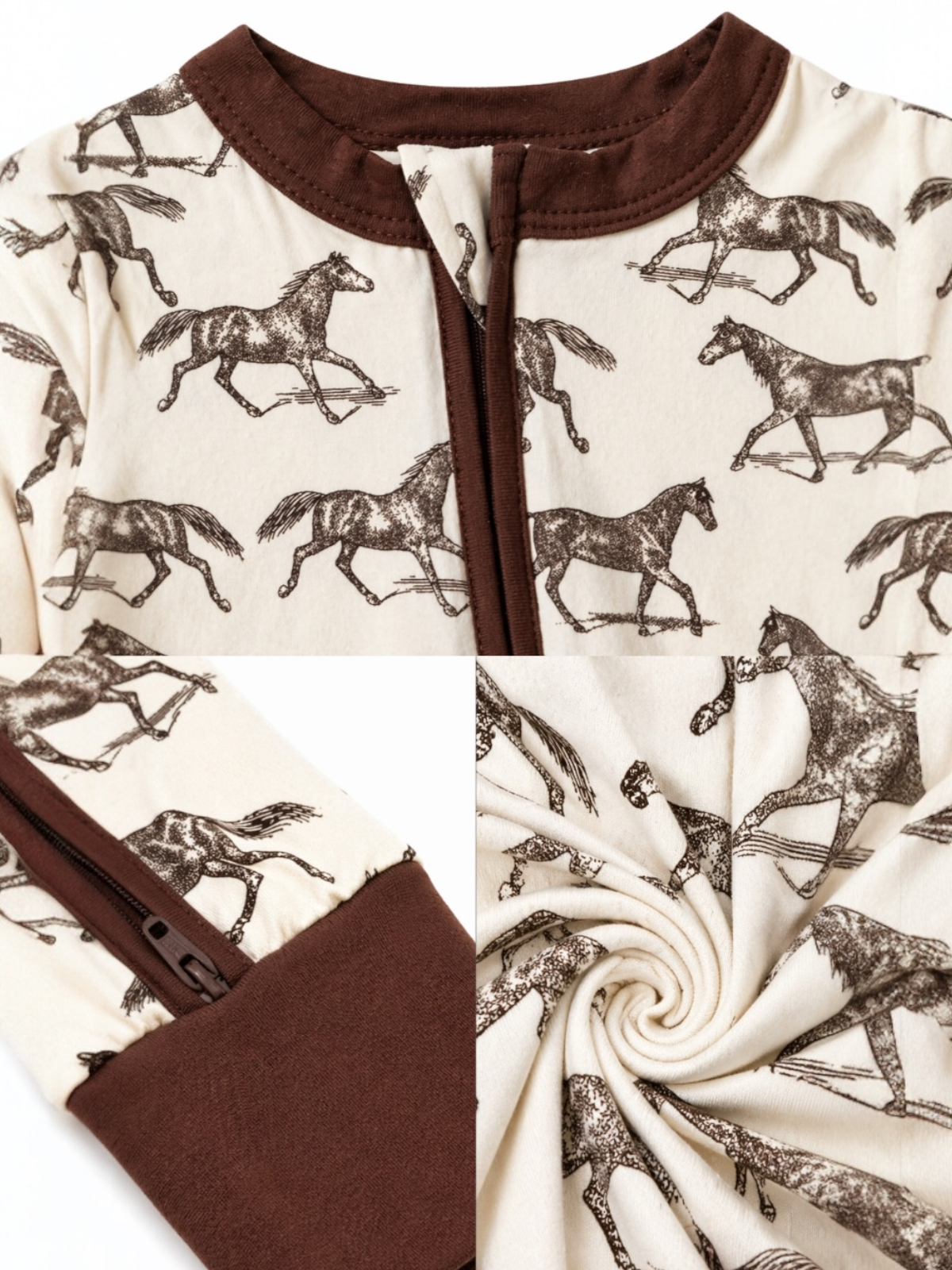 2-Way Zip Romper, Wild Mustang: 0 - 3 mo.