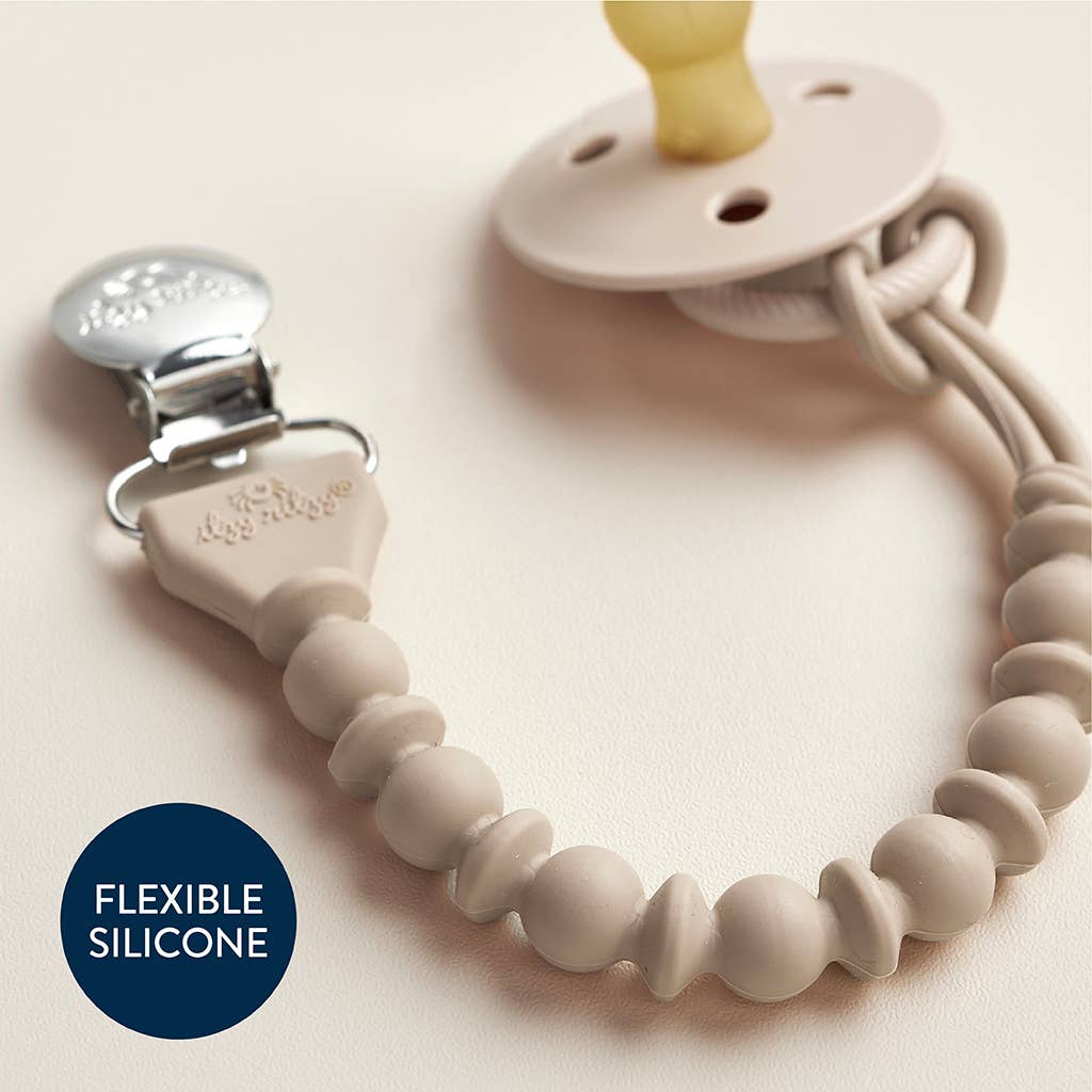Itzy Paci Strap™ Silicone One-Piece Pacifier Clips: Blue Beaded