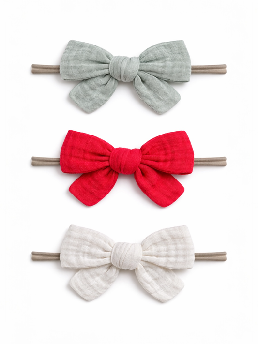 3-Pack Nylon Bows, Lucia
