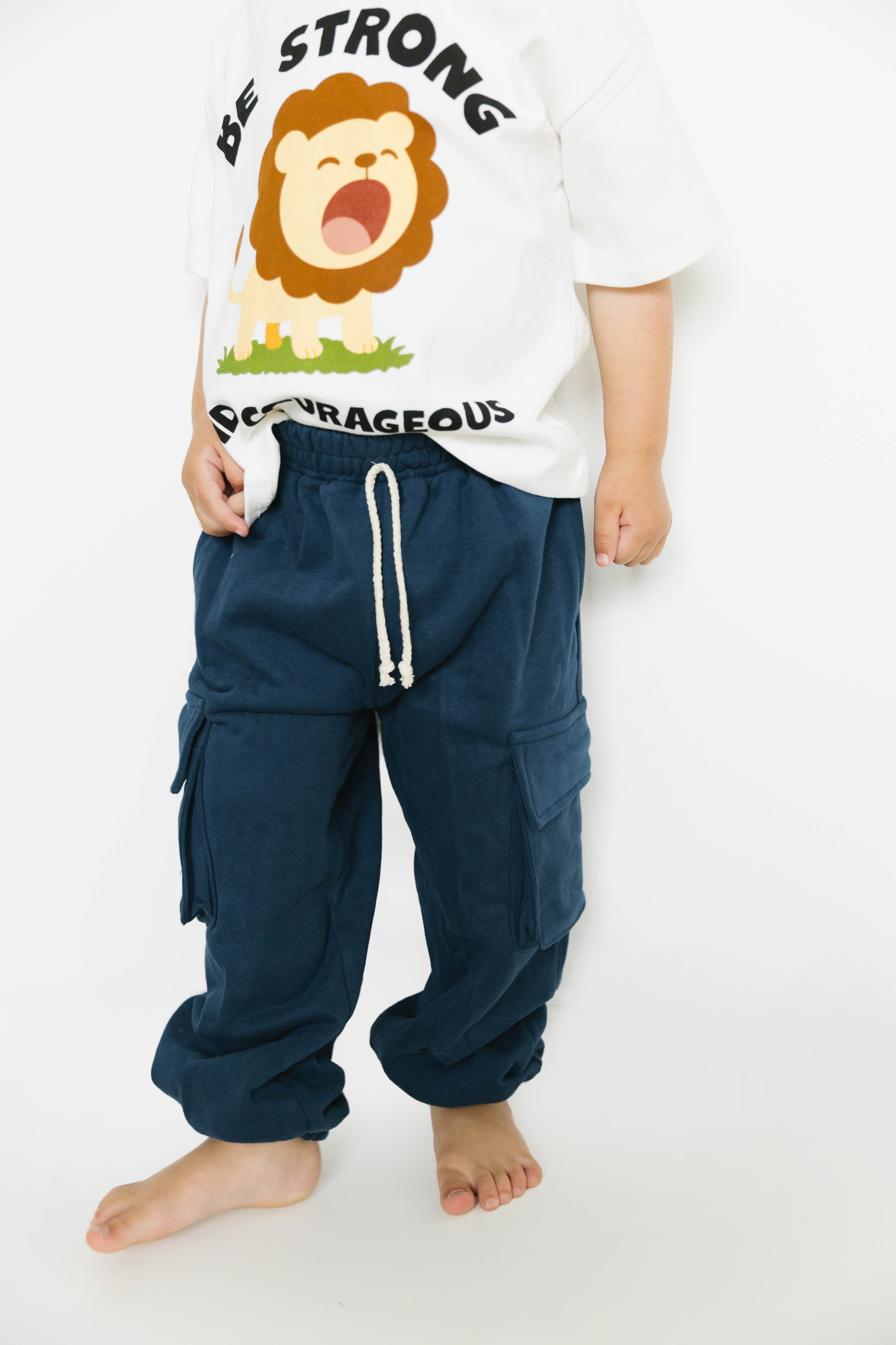 Navy Cargo Joggers: 12-18M