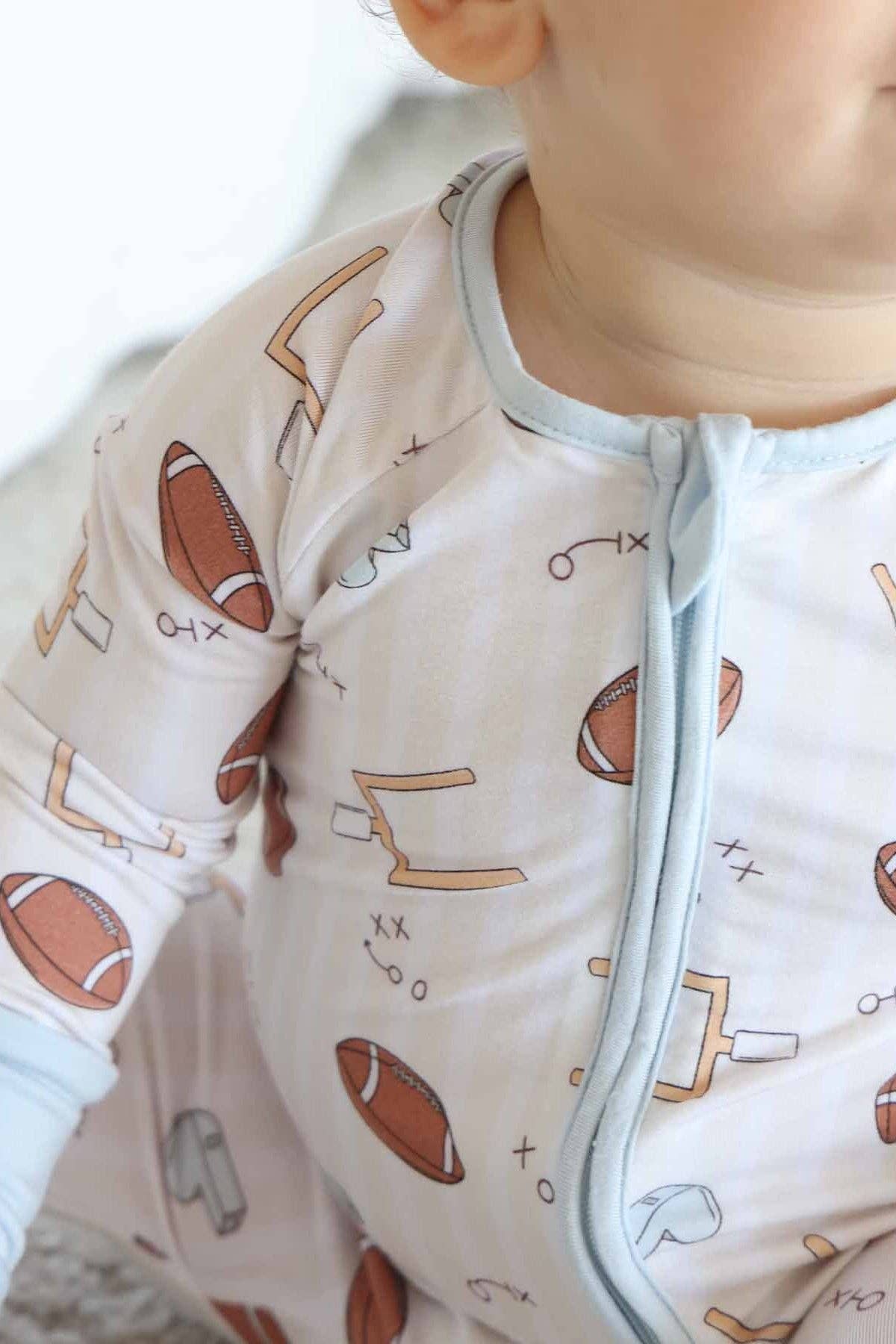 Tiny Touchdowns Convertible Zip Romper | Neutral: 18-24 months