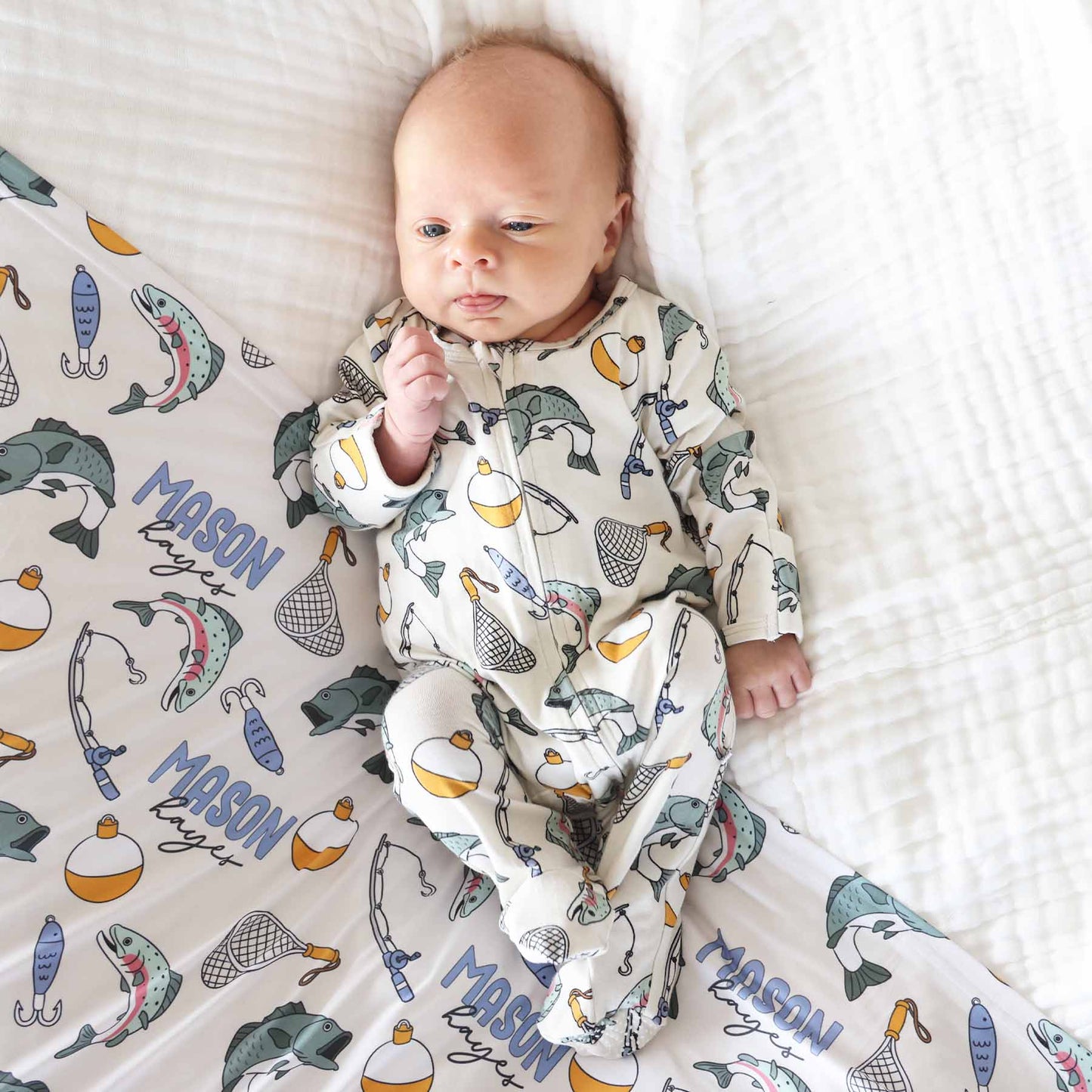 Catch of the Day Zipper Footie: Newborn