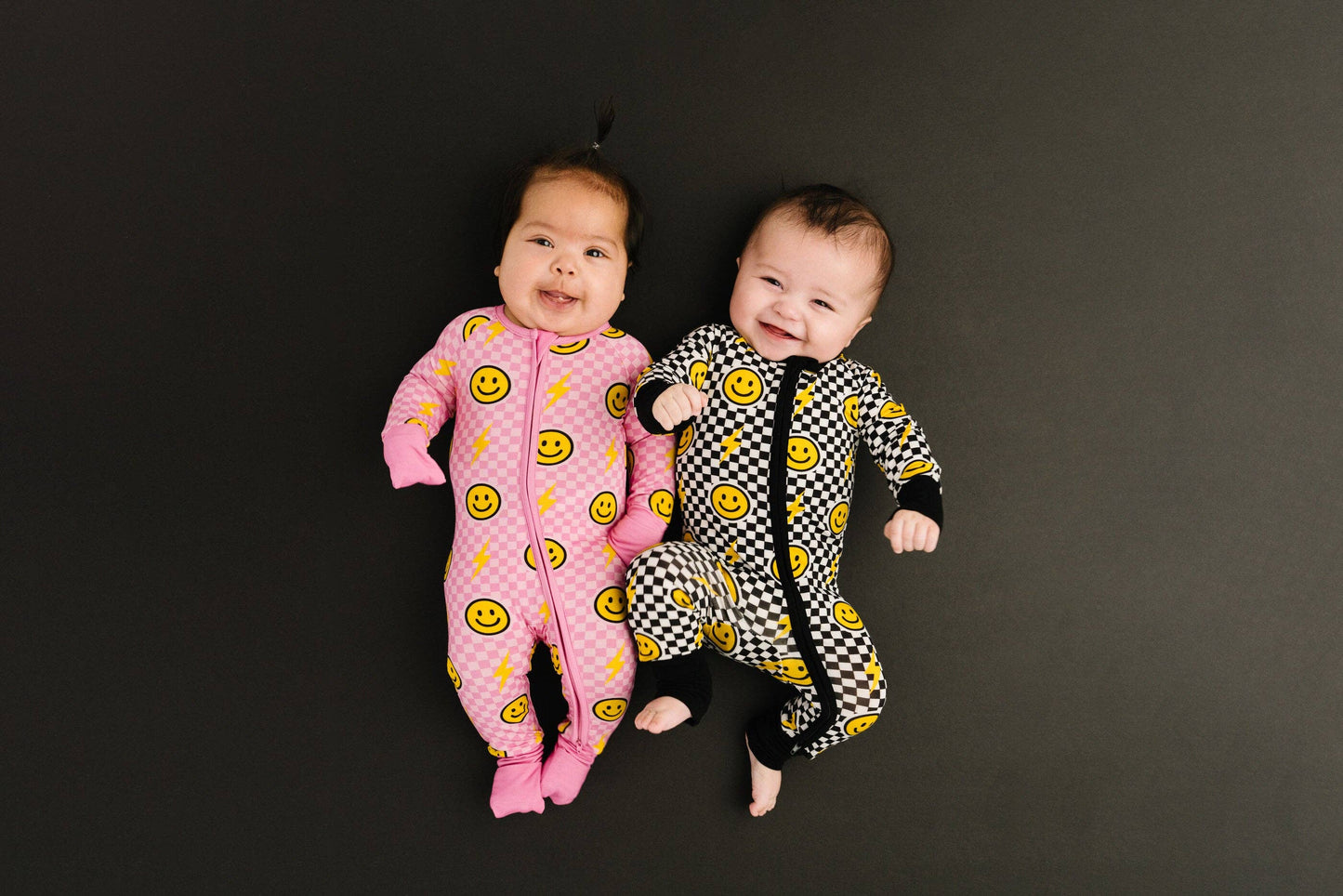 Black Bolt Check Bamboo Sleeper: 6-12M
