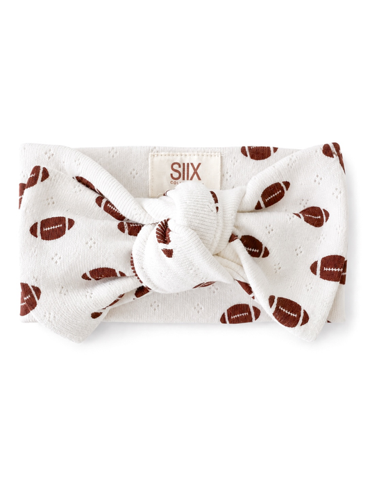 Football / Organic Pointelle Bow: 0 - 6 mo.