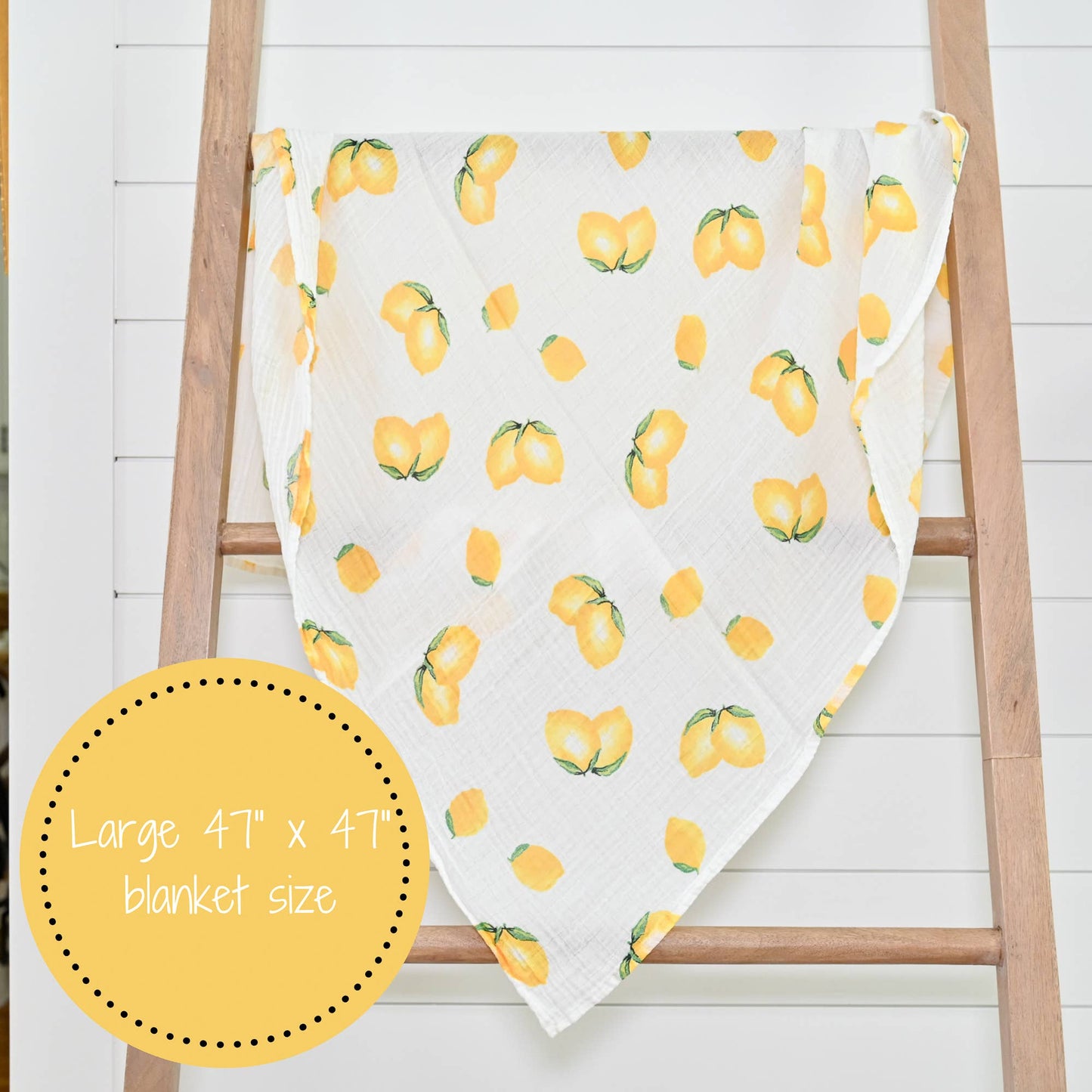 Baby Muslin Swaddle Blanket 47x47 Lemons