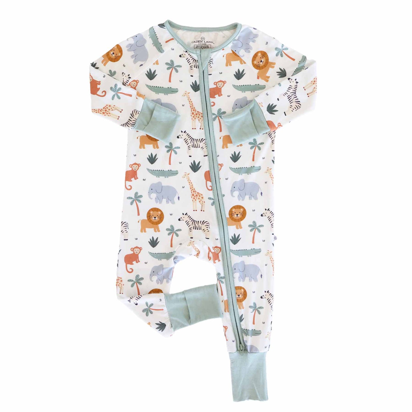 Safari Snuggles Convertible Zip Romper: 3-6 months