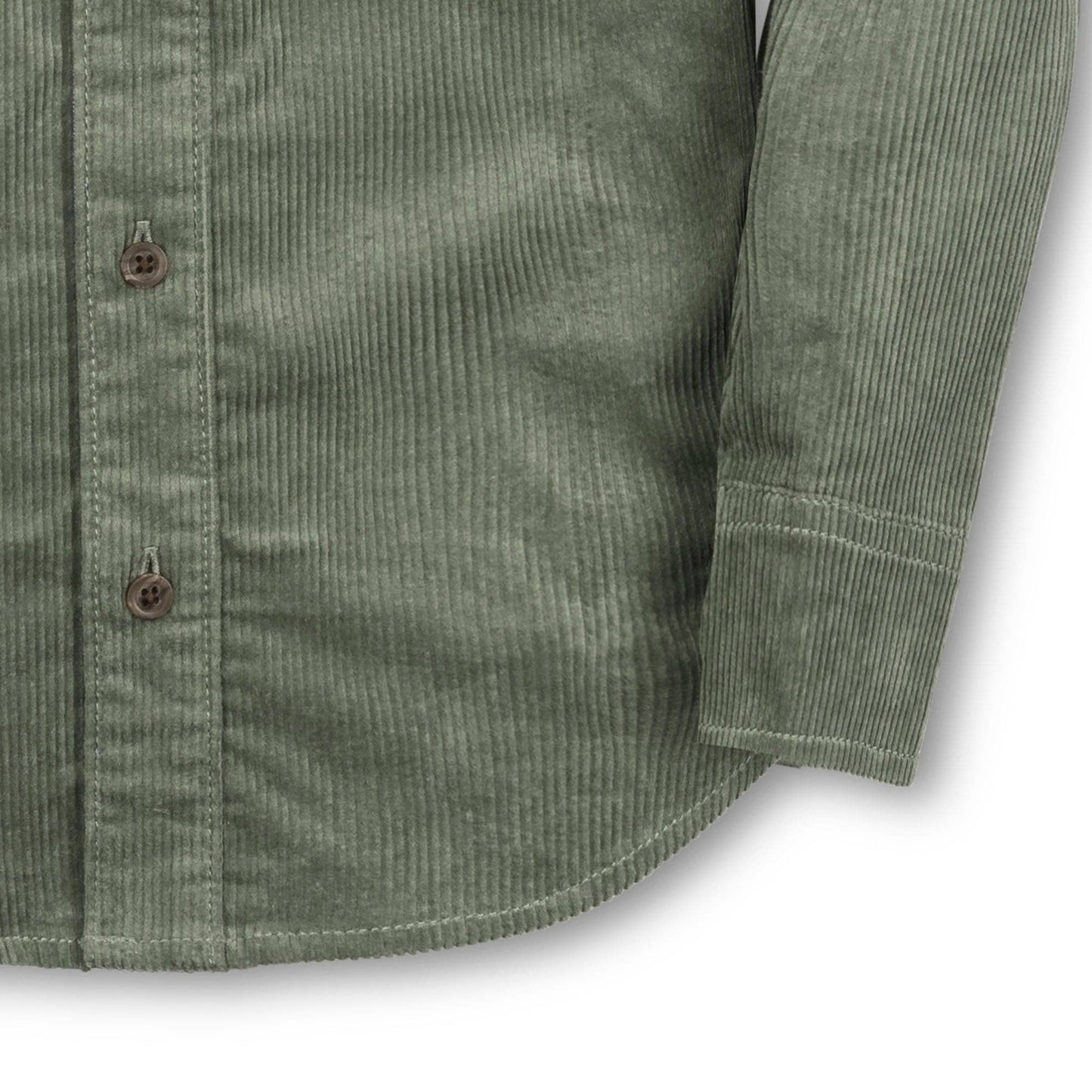 Organic Corduroy Flap Pocket Shirt: Sage