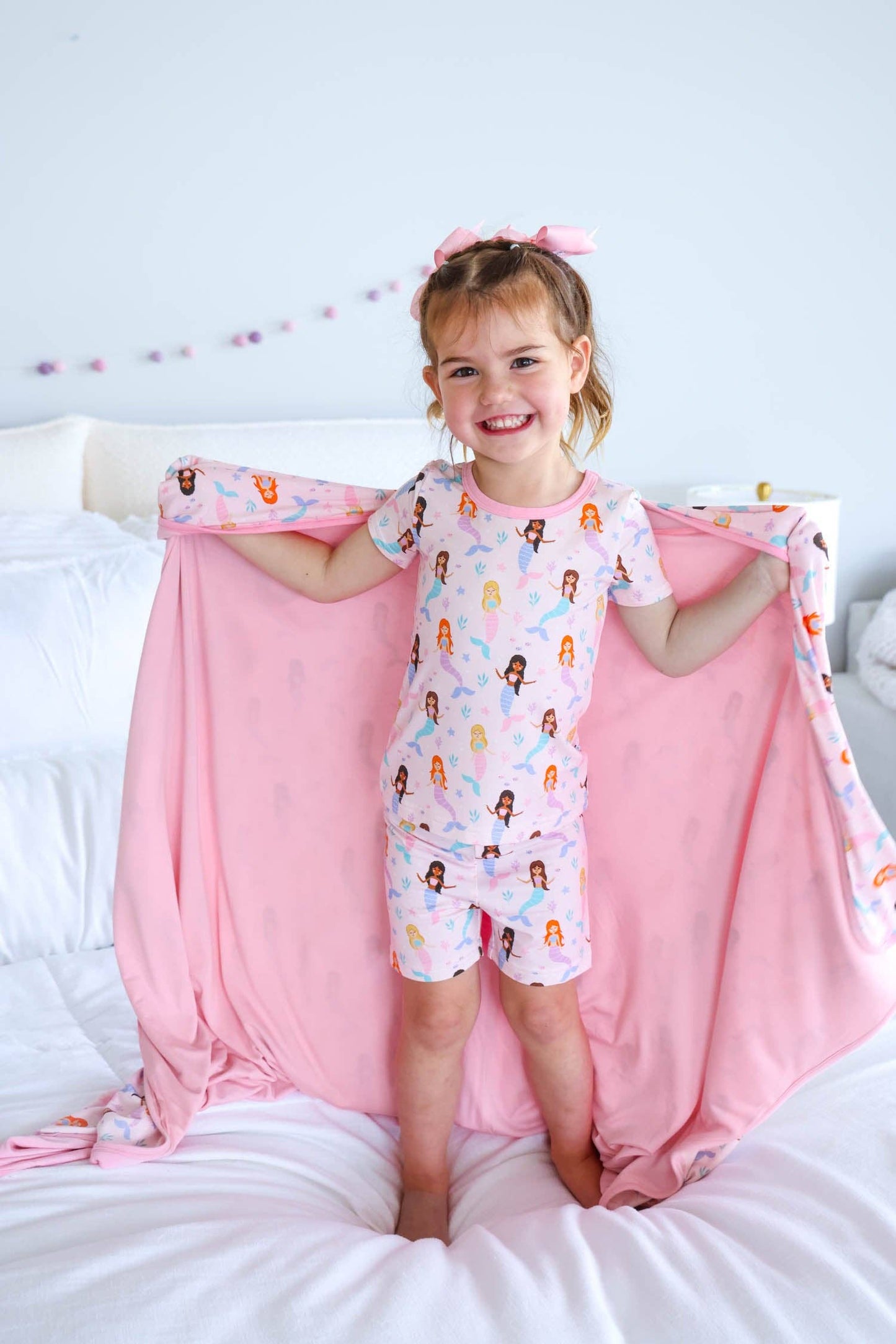 Two Piece Short Pajama Set | Let's Be Mermaids: 2T