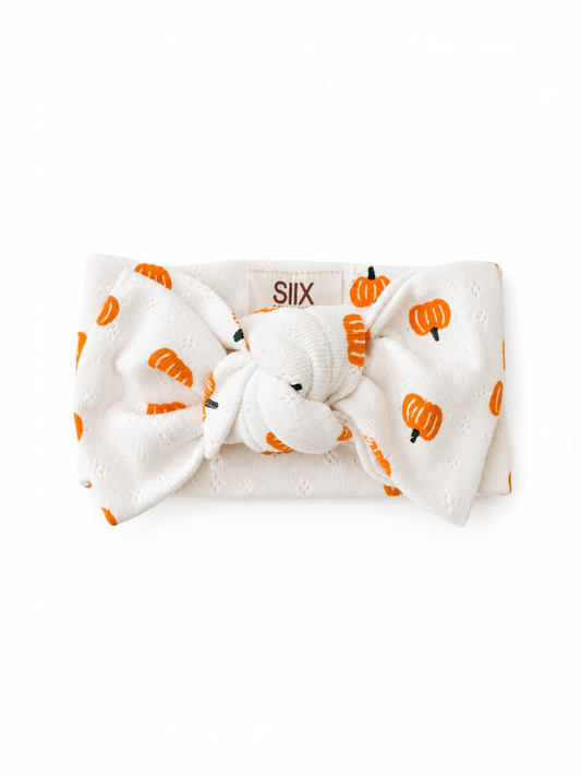 Pumpkin / Organic Pointelle Bow: 0 - 6 mo.