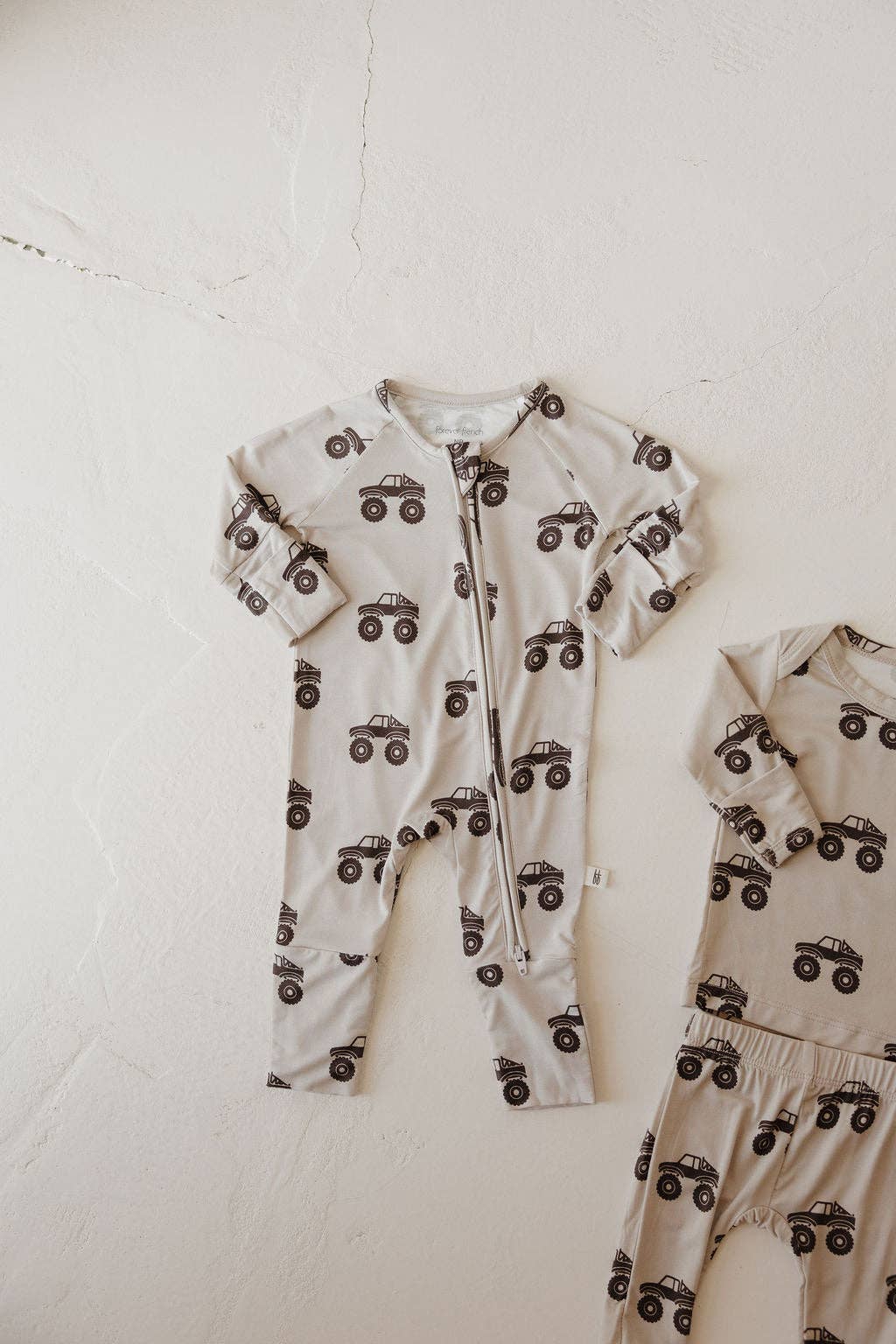 Bamboo Zip Pajamas | Monster Truck: 6-12 Months