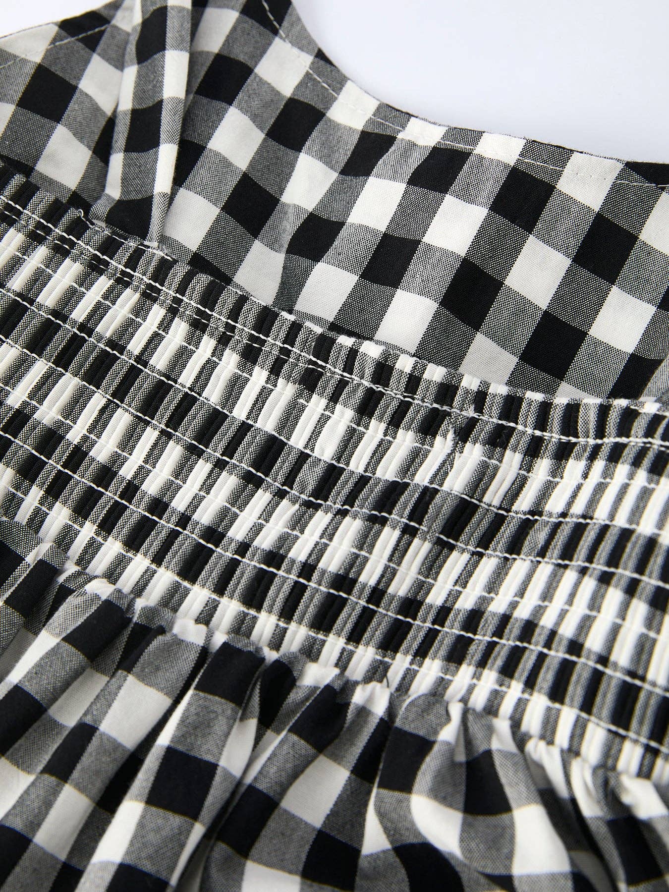 Plaid Girl Smocked Ruffle Dress: 6
