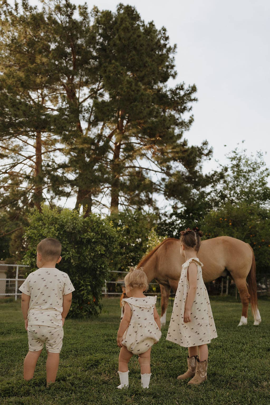 Muslin Romper | Wild Horses: 3-6 Months