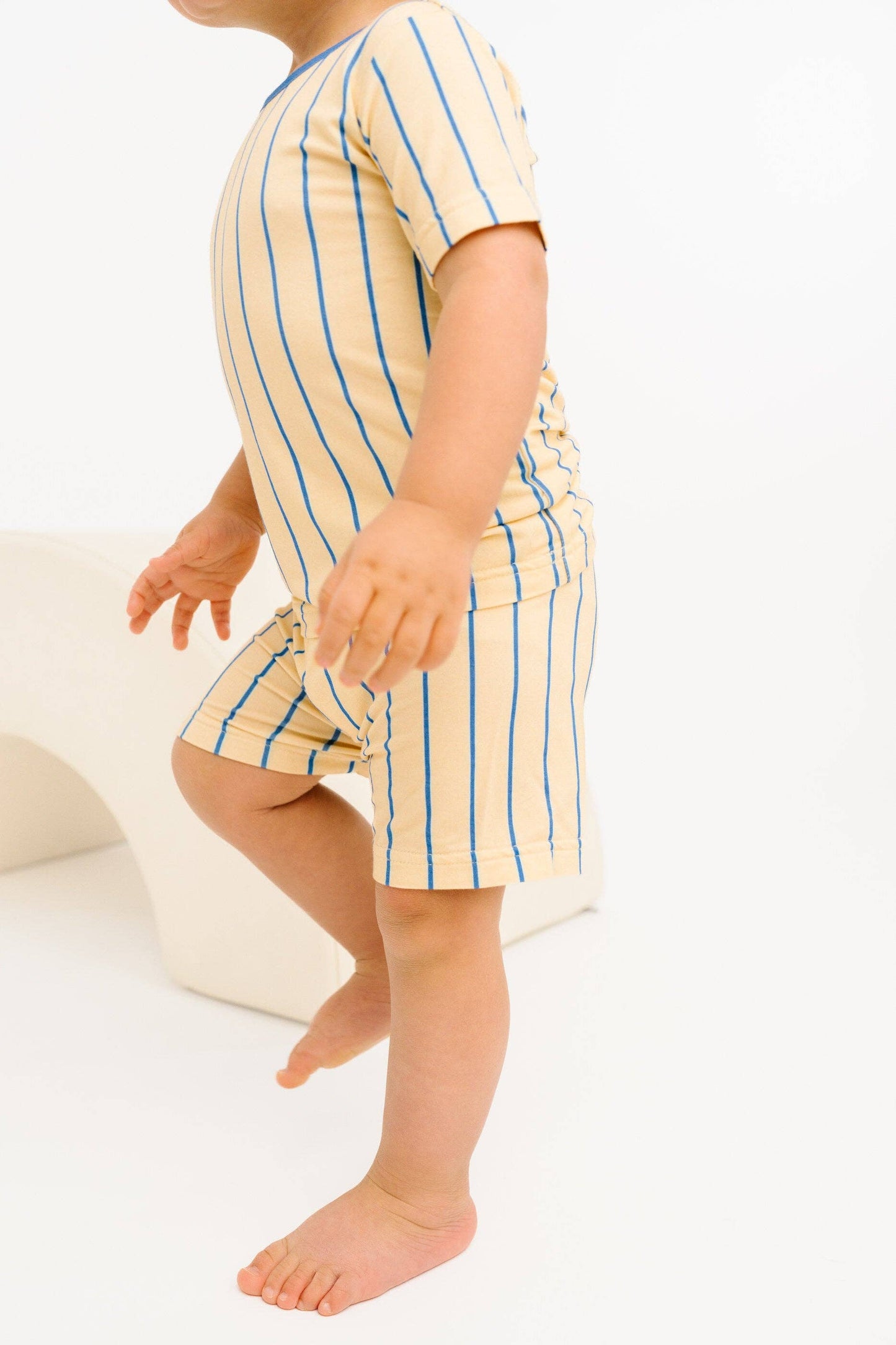 Vintage Stripe Bamboo Shorts Set: 2T