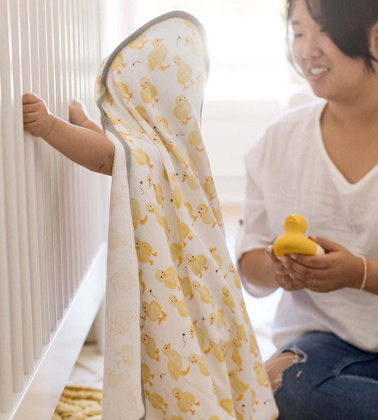 Little Ducks Organic Cotton Hooded Towels 2 Pack: Double Cream / One Size