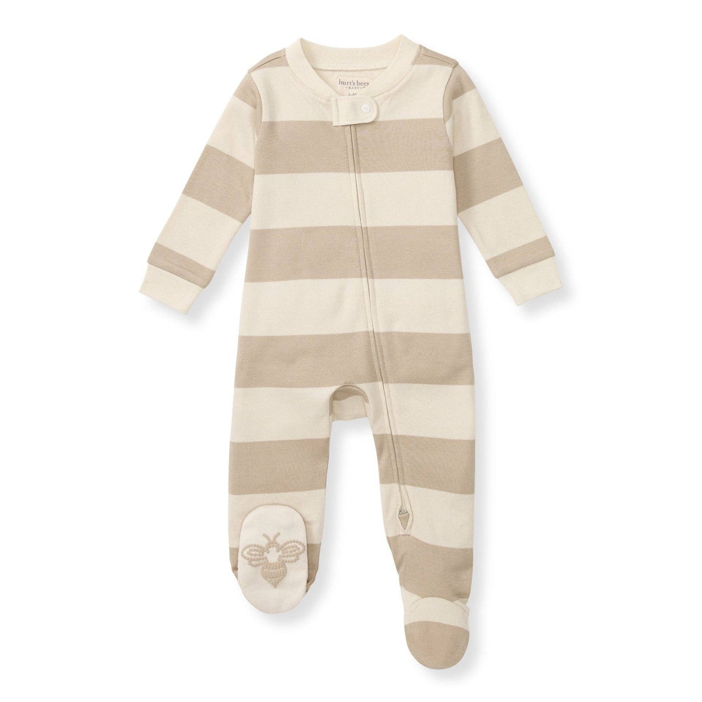 Mommy & Me Rugby Stripe Organic Cotton Sleep & Play - Oat: Oat / 0-3 Months