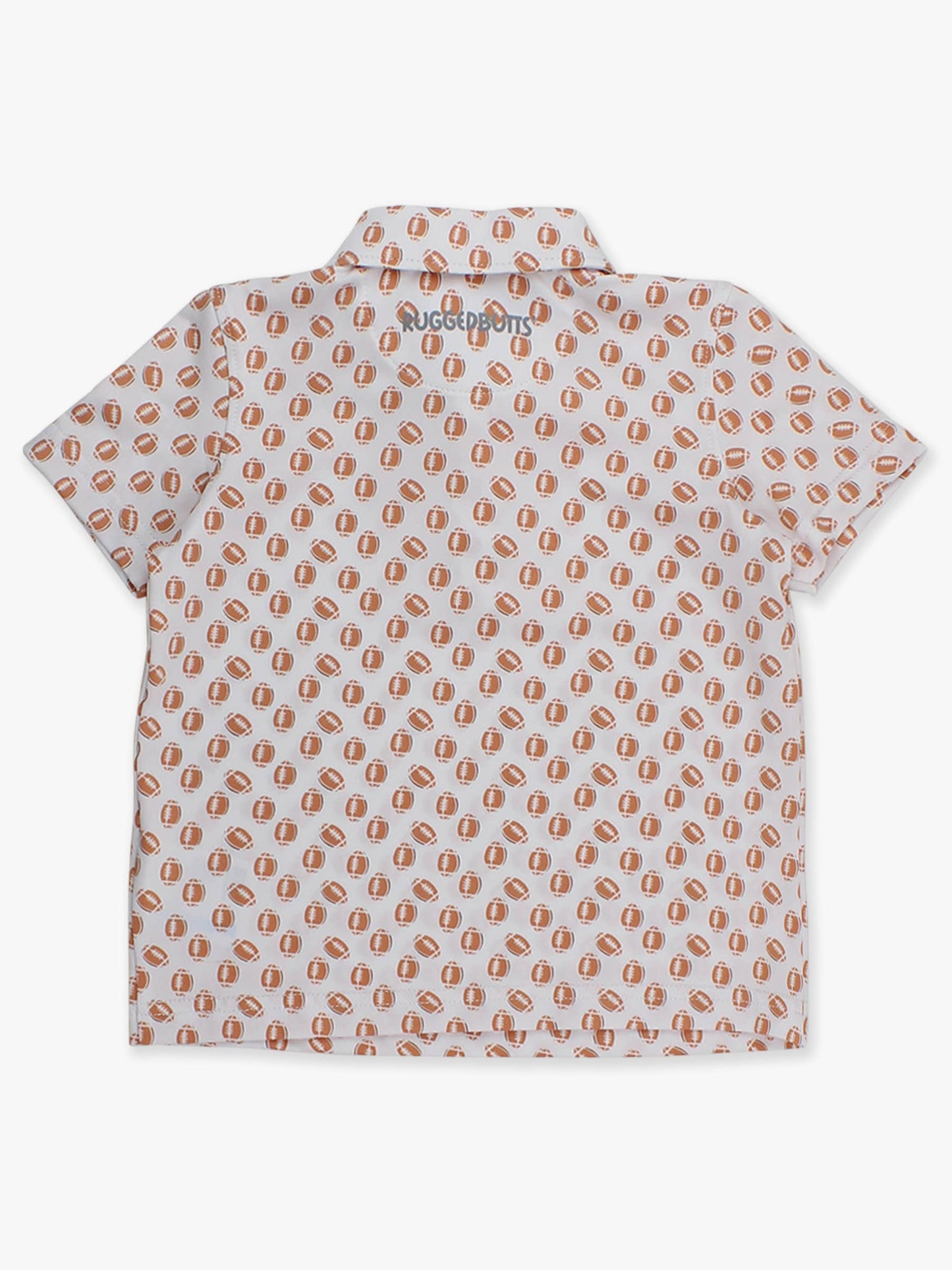 Boys Football Frenzy Knit Short Sleeve Performance Polo: White / 3T