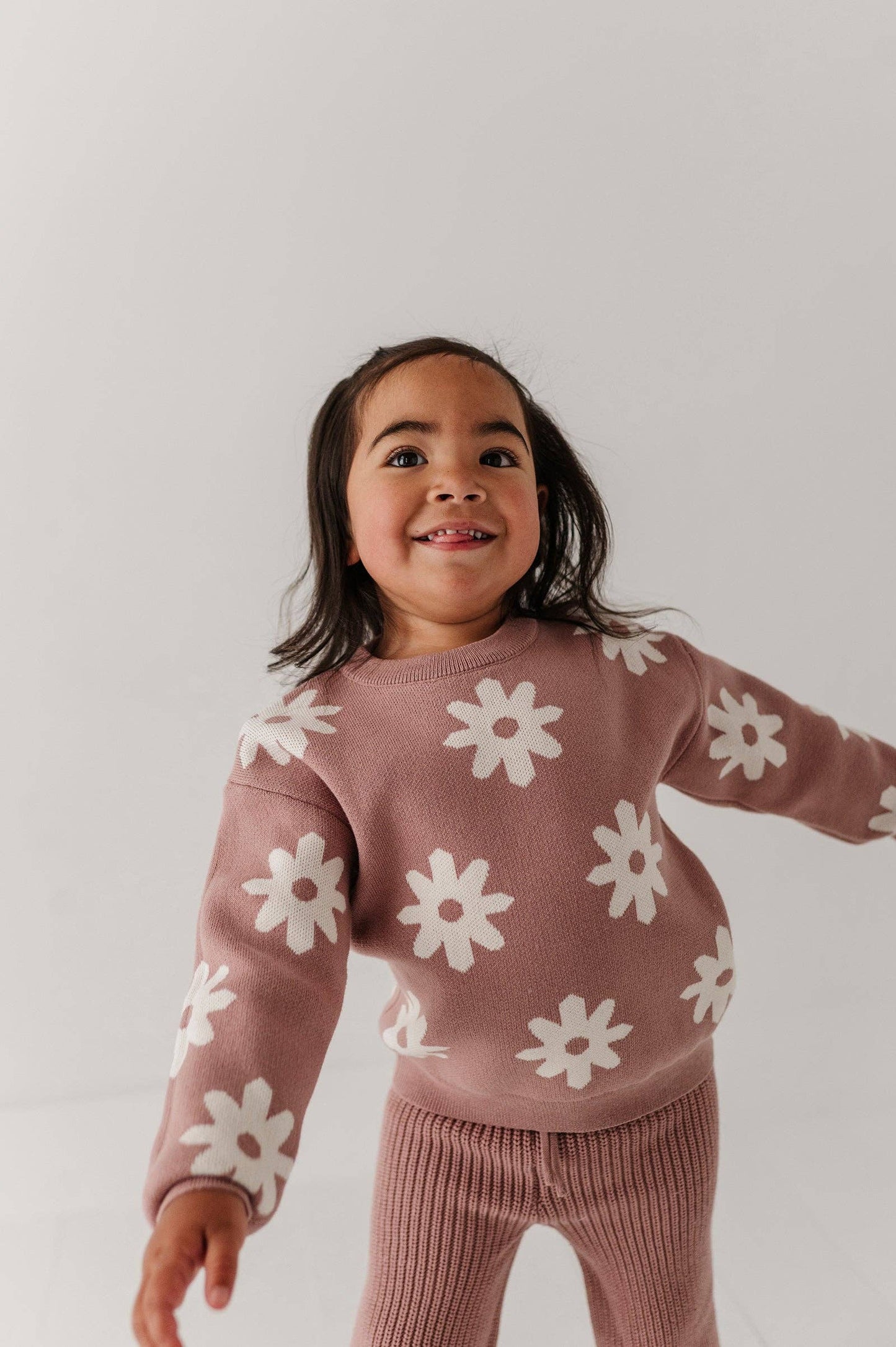 Babysprouts Knit Sweater: Rose Daisies